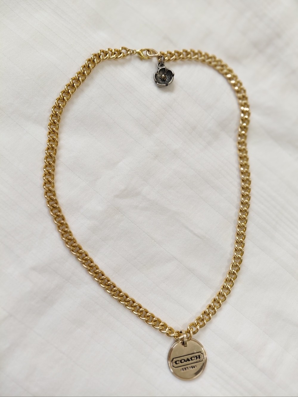Coach Gold Silver Charm Necklace - Picture 2 of 5